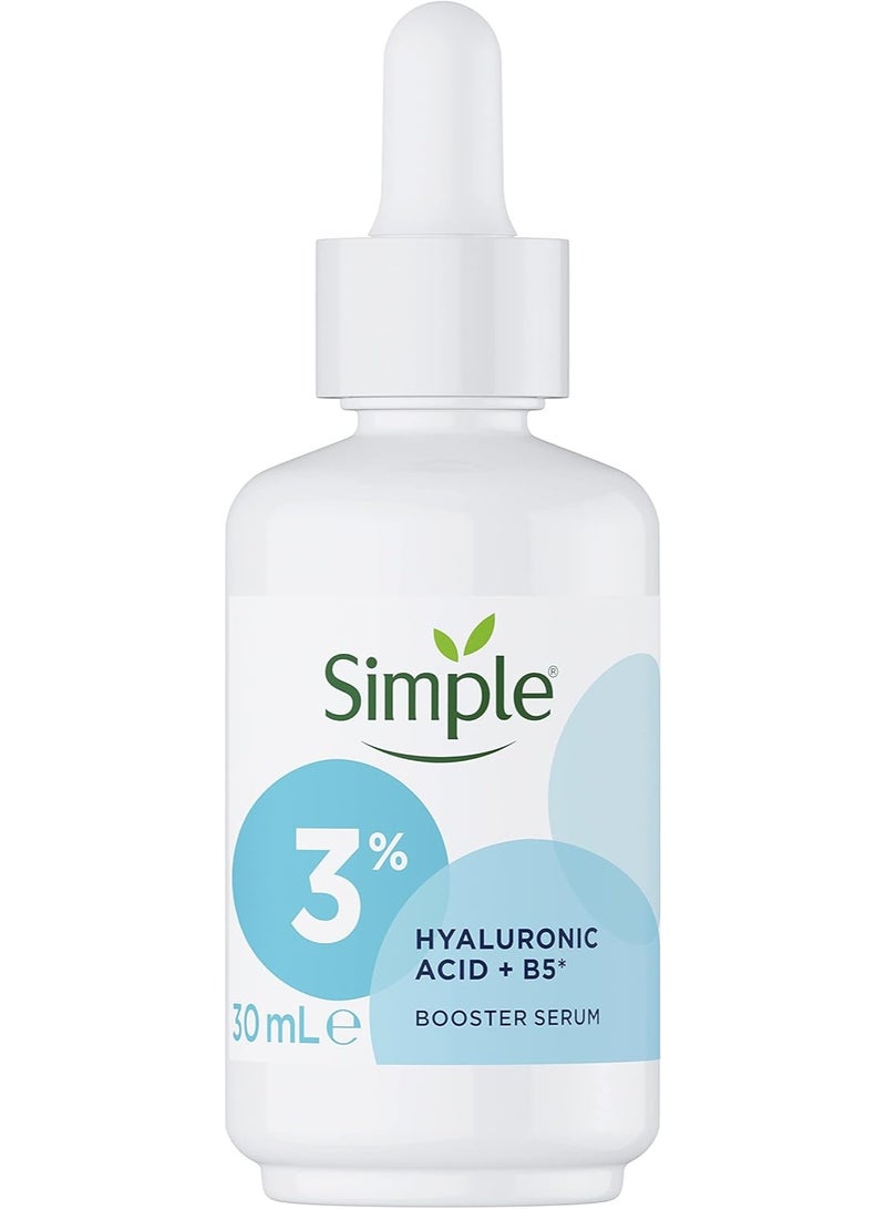 Simple 3% Hyaluronic Acid + B5* Booster Serum Serum Skin Care Suitable for All Skin Types for Hydrated, Softer Skin 30ml - Image 2